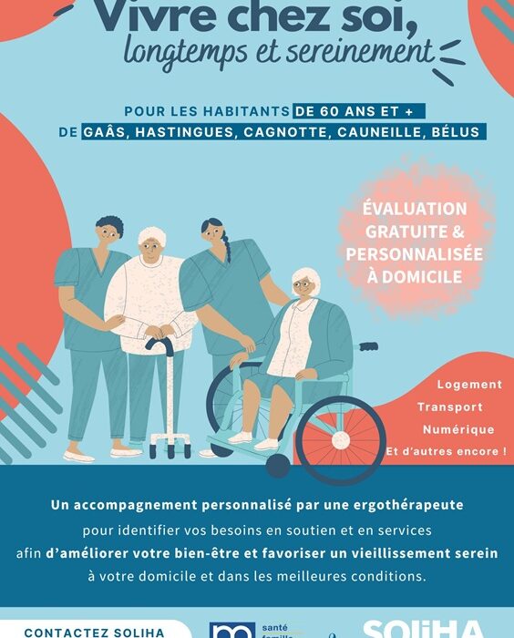 Sur 5 communes du Pays d'Orthe, SOLIHA accompagne les habitants de 60 ans et plus pour bien vieillir.