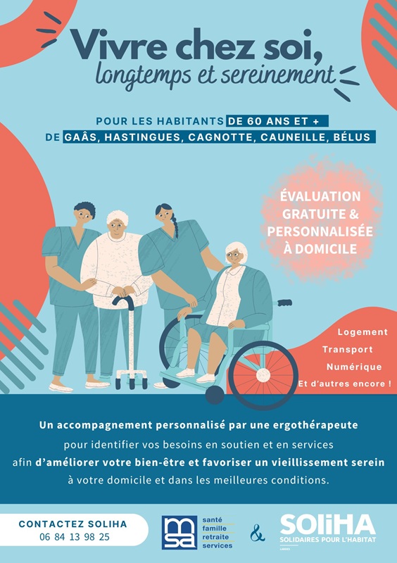 Sur 5 communes du Pays d'Orthe, SOLIHA accompagne les habitants de 60 ans et plus pour bien vieillir.