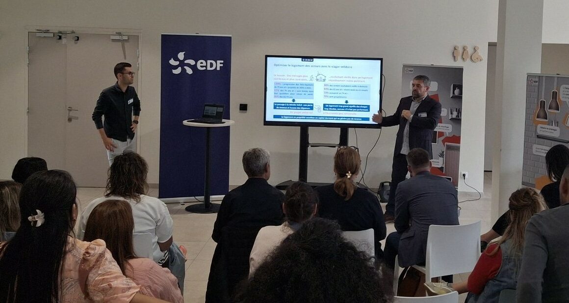 Benjamin Mondon et Hervé Petit sont intervenus pour présenter les actions de SOLIHA, et échanger avec EDF et les partenaires présents.