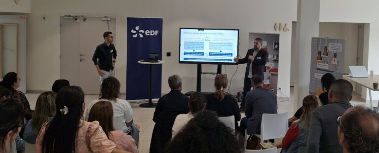 Benjamin Mondon et Hervé Petit sont intervenus pour présenter les actions de SOLIHA, et échanger avec EDF et les partenaires présents.