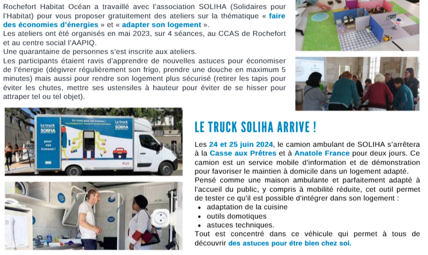 Les équipes de SOLIHA à la rencontre des locataires seniors de Rochefort Habitat Océan.